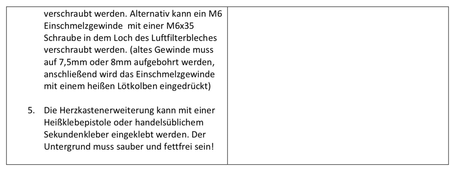 Simson s51/s50 Herzkasten Verbreiterung