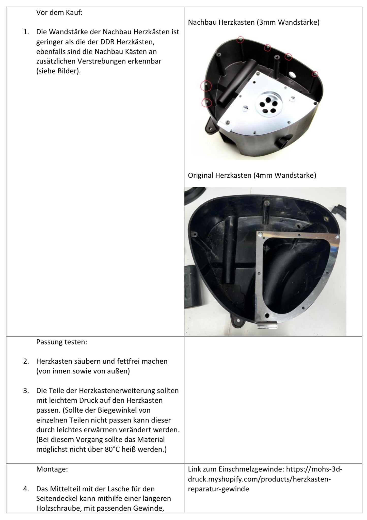 Simson s51/s50 Herzkasten Verbreiterung