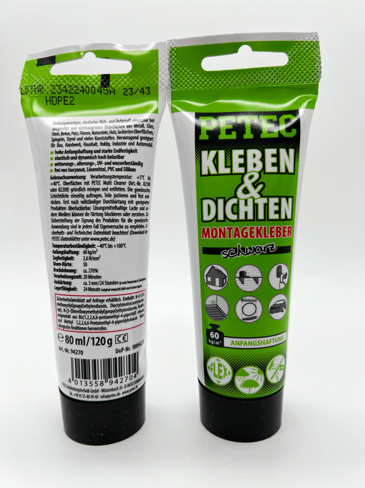 Petec Kleben und Dichten Ecoline Schwarz 80ml