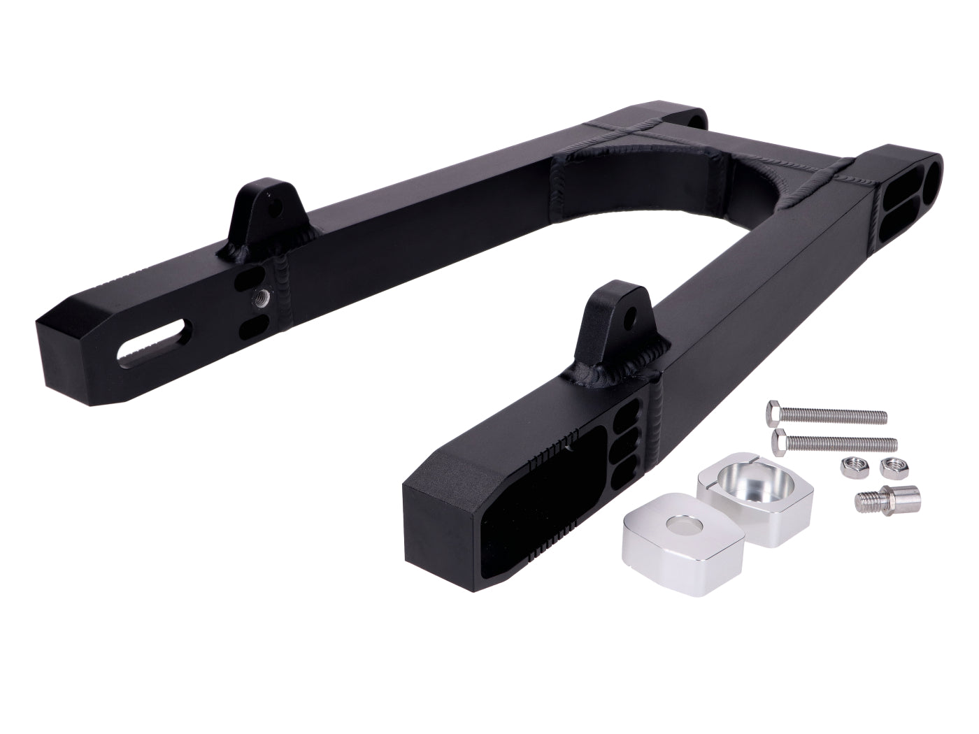 Schmitt CNC-Kastenschwinge, Aluminium schwarz eloxiert, für Simson S50, S51, S51E, S70, S70E, S53, S83