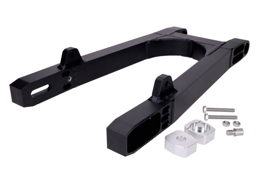 Schmitt CNC-Kastenschwinge, Aluminium schwarz eloxiert, für Simson S50, S51, S51E, S70, S70E, S53, S83